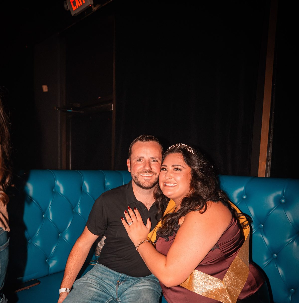 Birthday couple in a VIP booth